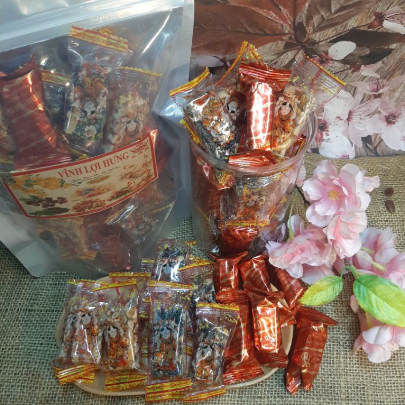 MIX 3 LOẠI KẸO THÈO LÈO ĐẬU PHỘNG MÈ ĐEN ĐẬU XỐP