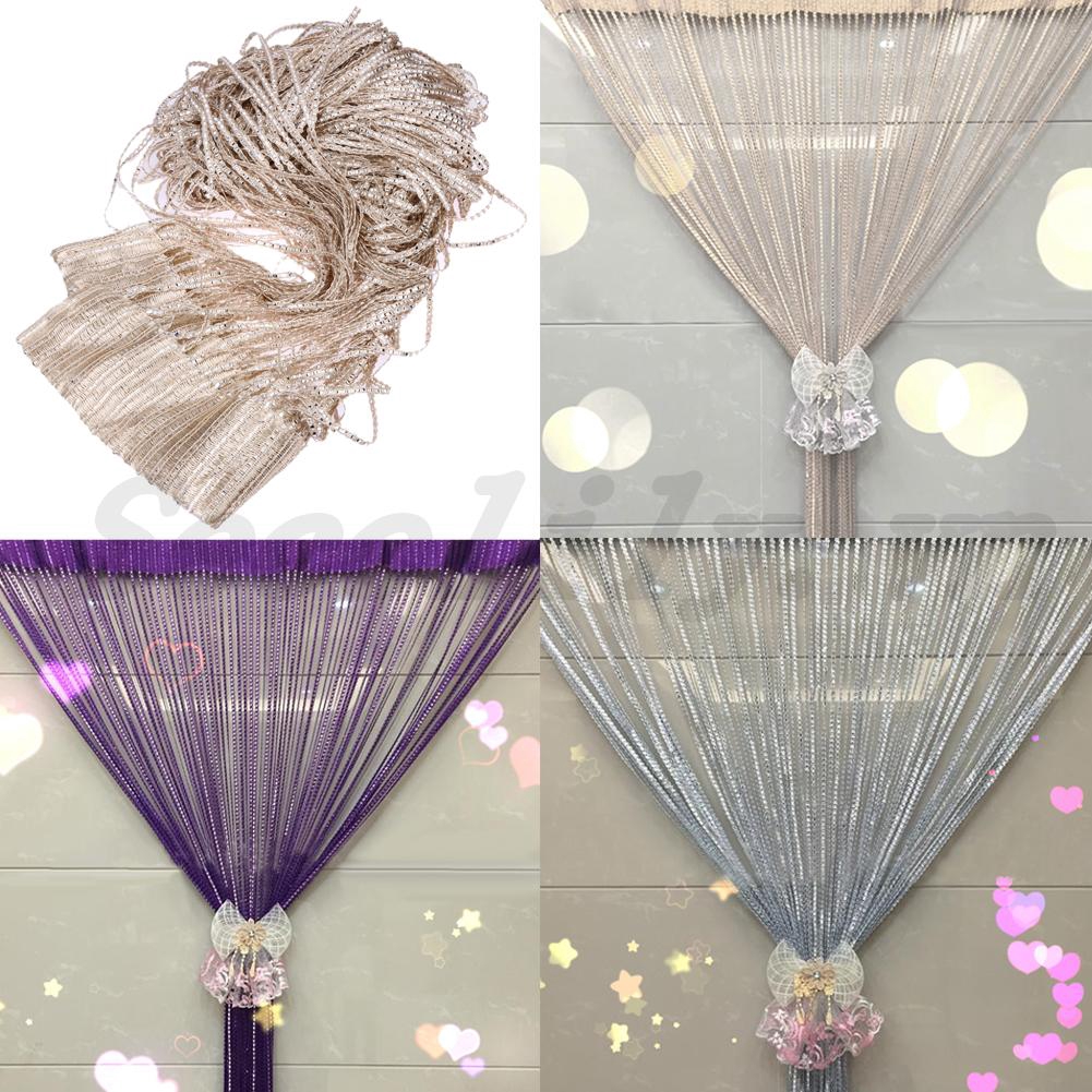 1m*2m Silver Leather Line Curtain String Curtain Door Window Decoration
