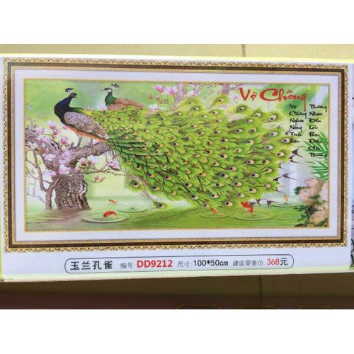 Tranh đính đá công xanh DD9212