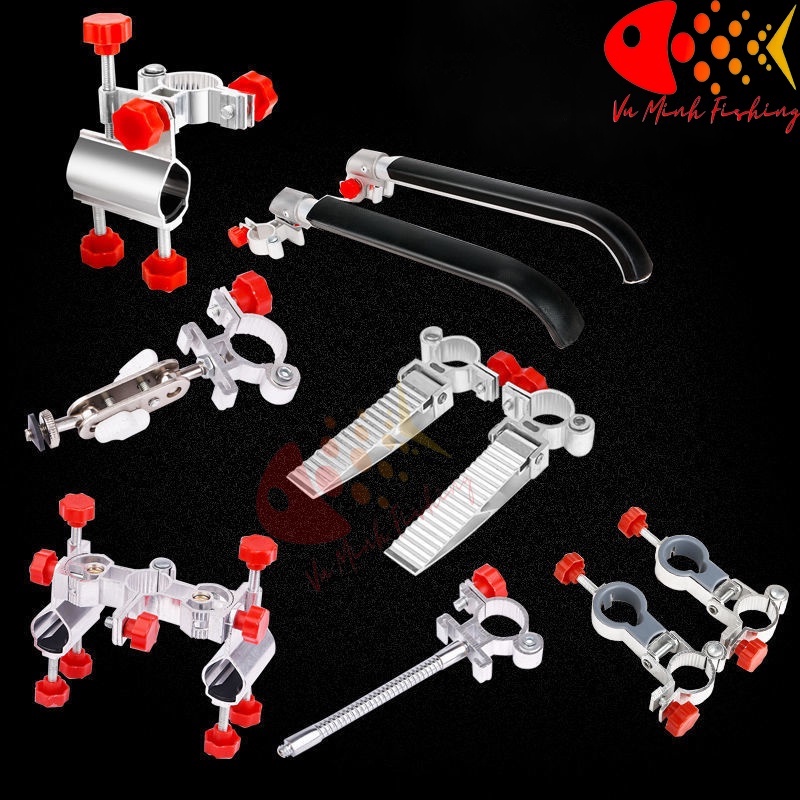 Bộ Pat Gắn Ghế Câu Cá Địa Hình. Pat Gắn Ô Dù, Pat Để Chân, Pat Gắn Đèn, Pat Gắn Rọng Câu Đài. Chất Liệu Inox Chống Rỉ