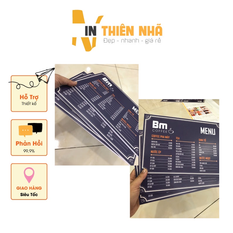 Menu để bàn formex  cứng A5, A4, A3 đẹp, rẻ