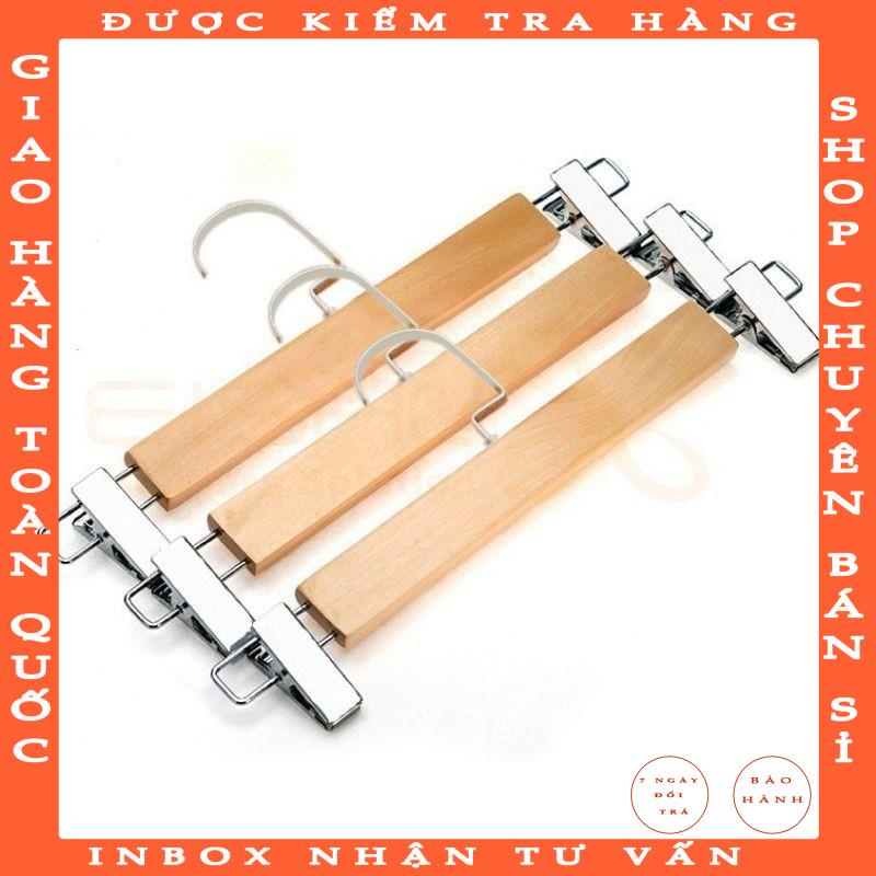Kẹp gỗ treo quần áo - váy bằng gỗ cao cấp màu vàng dành cho shop nam - nữ, kích thước kẹp dài 30cm lyvan
