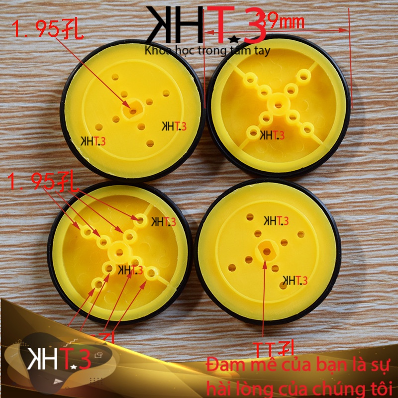 Bánh xe ròng rọc kết hợp vòng cao su kích thước 39 mm