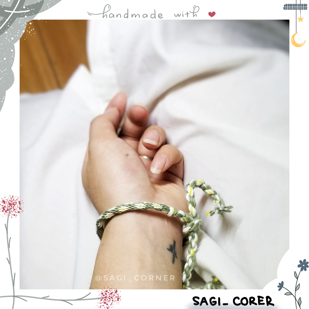 Vòng tay, vòng chân kumihimo handmade bằng chỉ l Kumihimo daisy