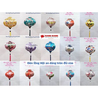 Đèn lồng hội an💥dáng tròn💥hoa văn size 30cm,35cm,45cm vải chống nước, đẹp mắt,đèn lồng hội an