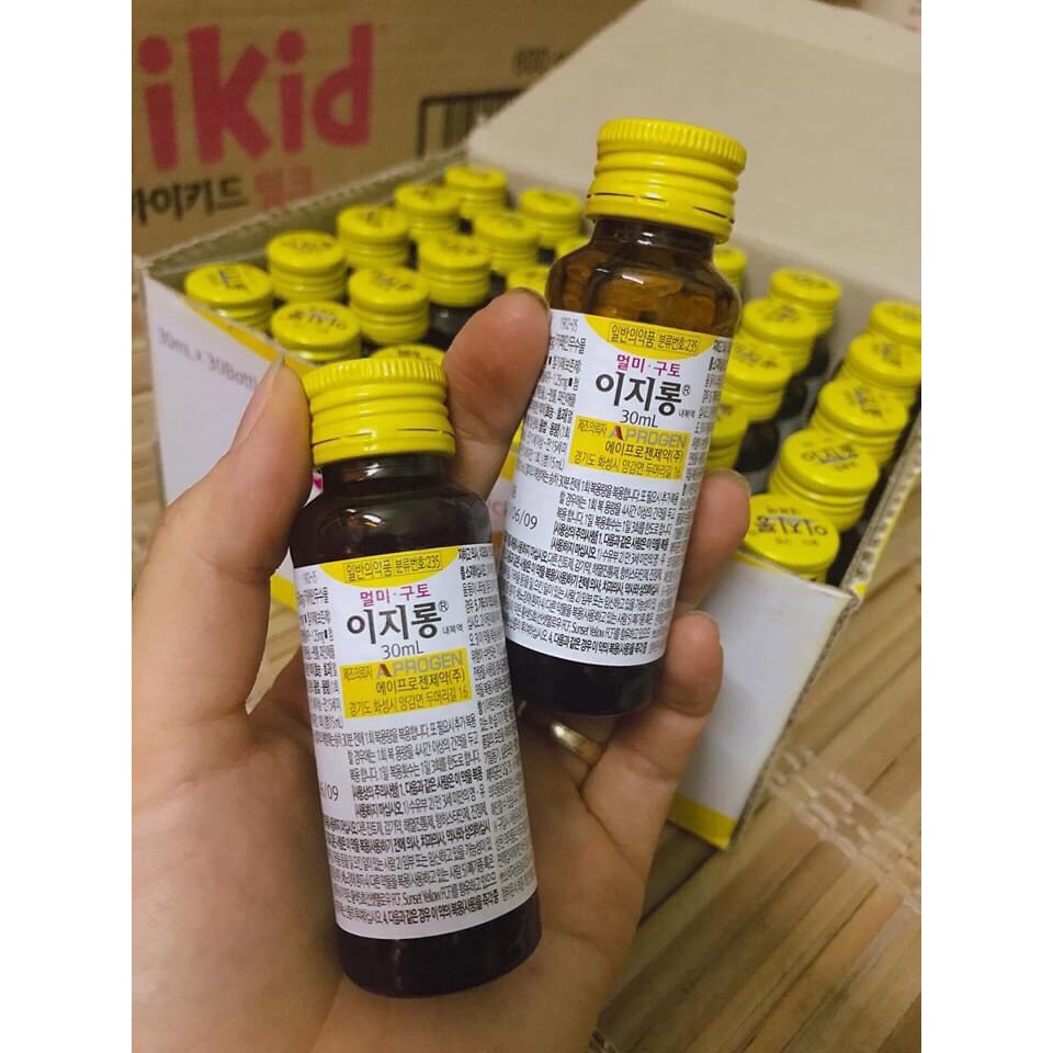 [Giá Sỉ] Hộp 30 chai Nước uống thảo mộc chống say tàu xe Hàn Quốc màu vàng