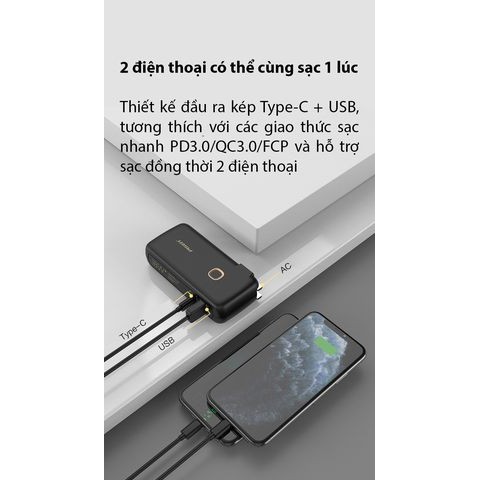 Pin sạc dự phòng PISEN-982 sạc nhanh 18w 10.000mAh PD QC3.0 chính hãng