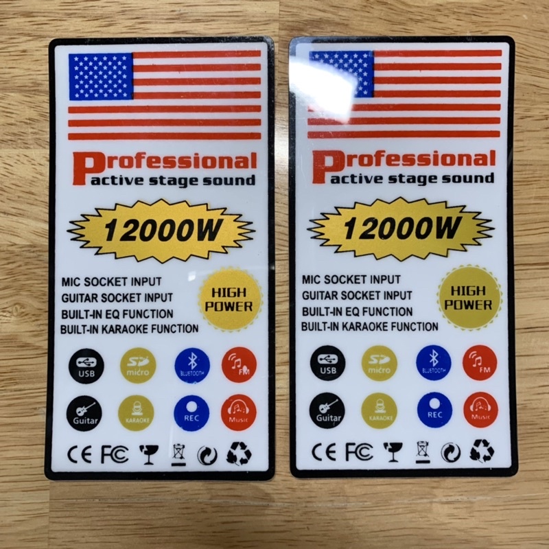 Tem Dán Loa Kéo 12000w, đơn giá 1 cái.