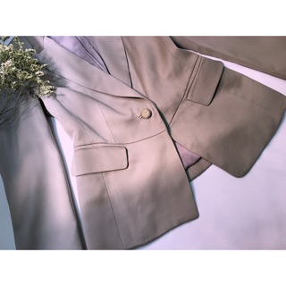 Vest blazer 1 nút vàng túi gập
