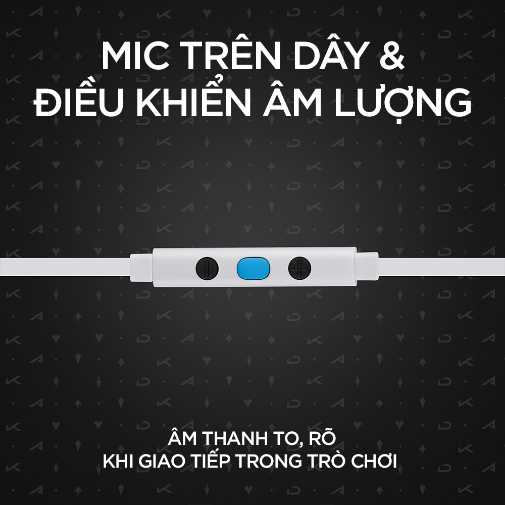 Tai nghe game in-ear Logitech G333 KDA - Dual Drivers, Jack 3.5mm, Mic, điều khiển trên dây