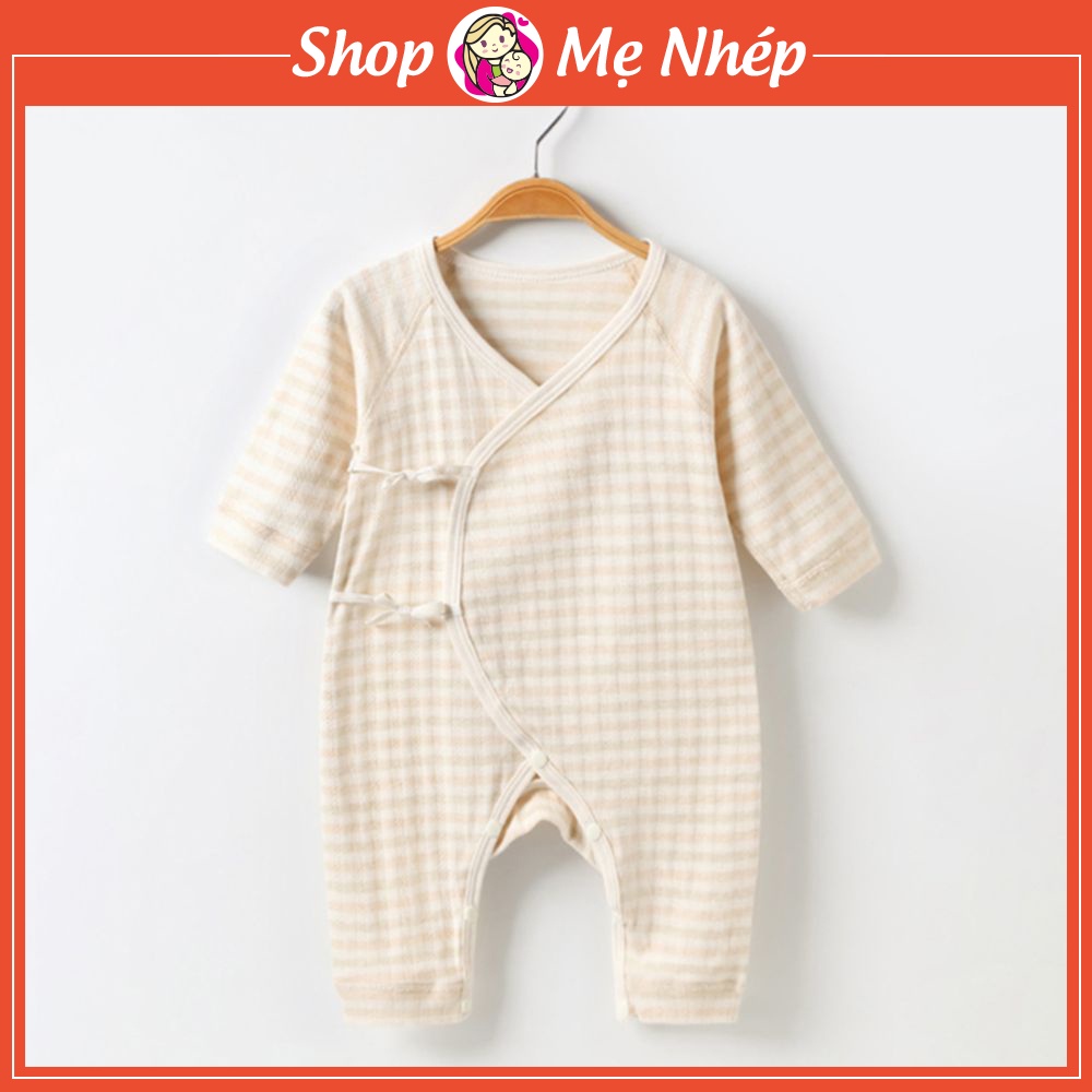 (Organic baby) Bộ body cho bé sơ sinh dài tay được làm từ sợi bông tự nhiên không nhuộm màu mềm mịn an toàn cho bé