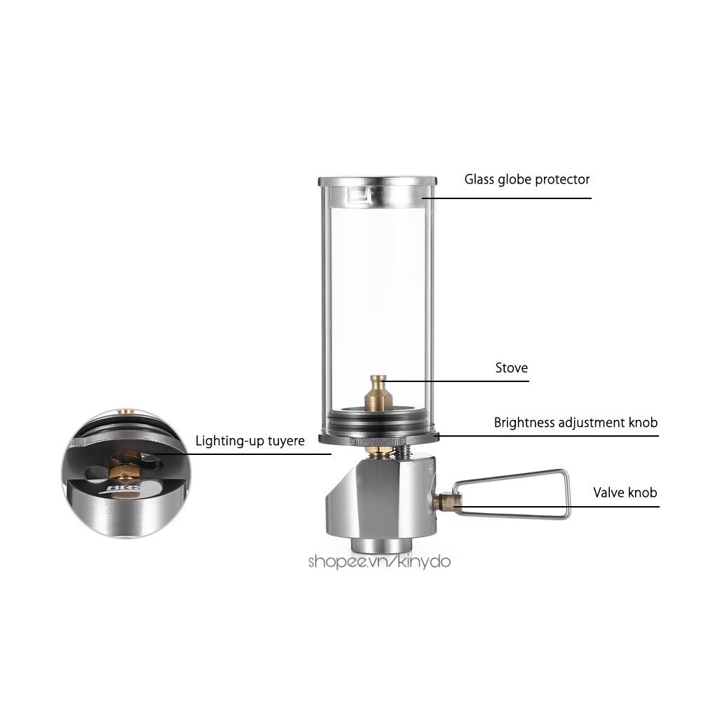 ĐÈN CẦY DÃ NGOẠI CẮM TRẠI DÙNG GAS HÌNH NẾN DU LỊCH CẮM TRẠI LỀU CÂU CÁ BRS-55