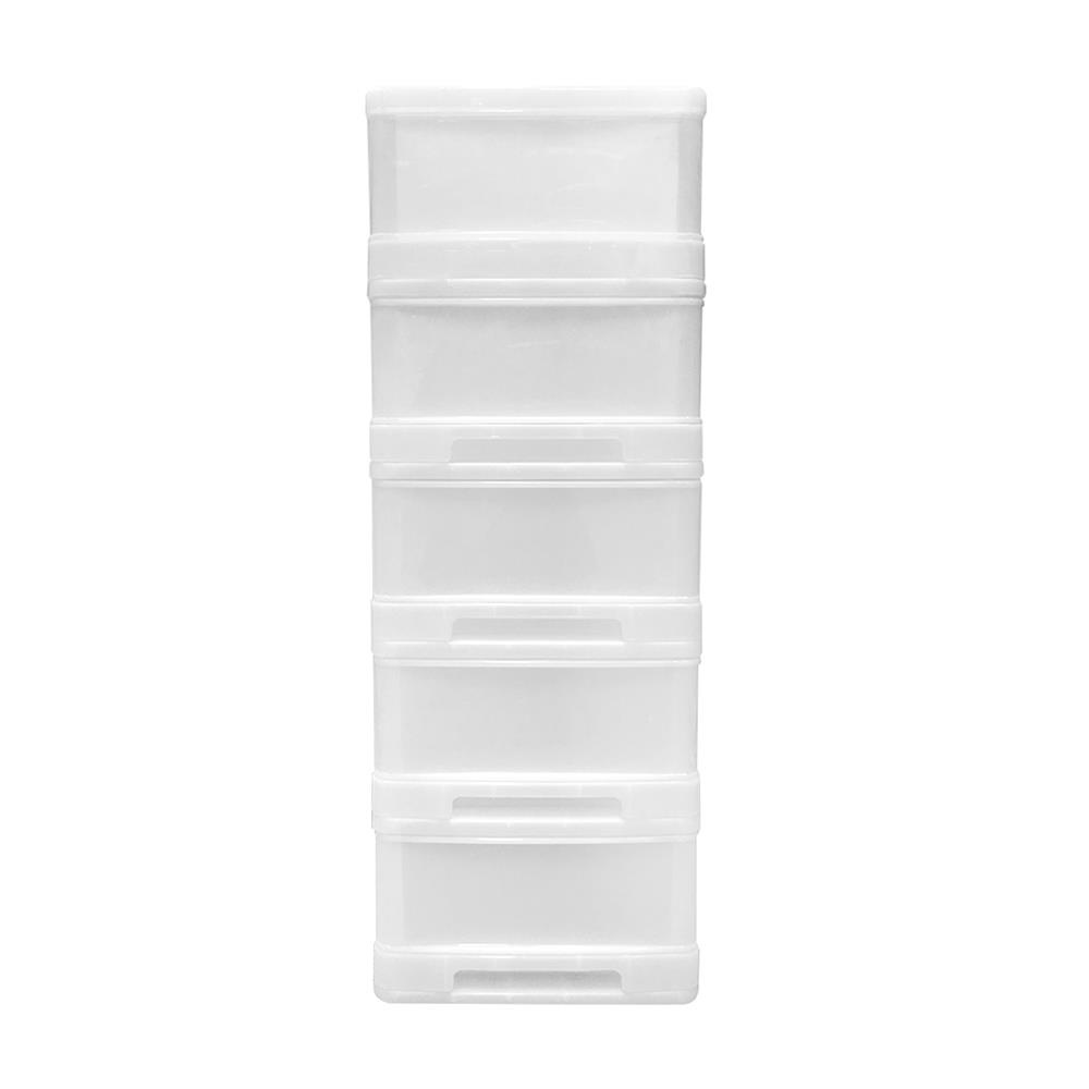 HomeBase SN Tủ nhựa 5 ngăn kéo BIGBOSS-5 Thái Lan W50xH112xD40cm màu trắng