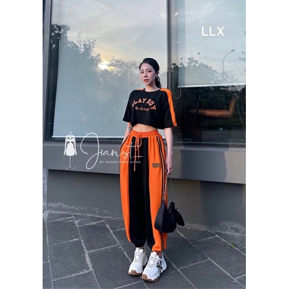 Set áo croptop + quần bom