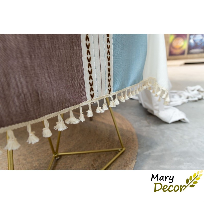 Khăn trải bàn cao cấp Mary Decor chất liệu cotton thêu - KBCC10