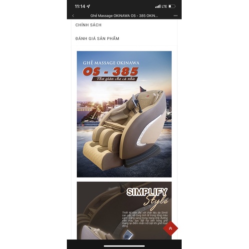Ghế massage   okinawa OS 385