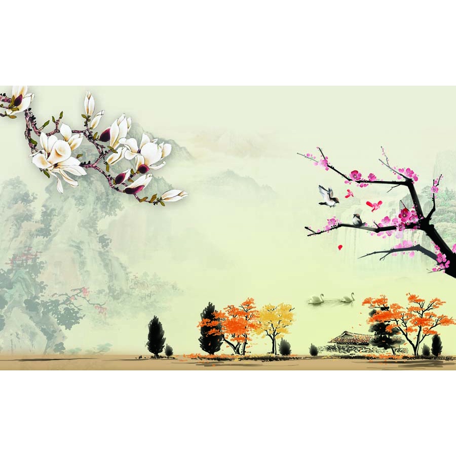 Tranh 3D Dán Tường INDOCHINE Phòng Khách, Phòng Ngủ độc đáo