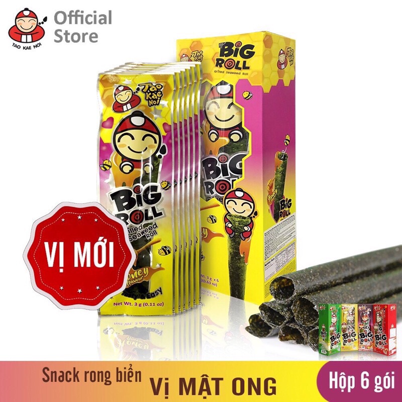 Hộp 6 Gói Rong Biển TaoKaeNoi Big Roll (3,6g/gói)