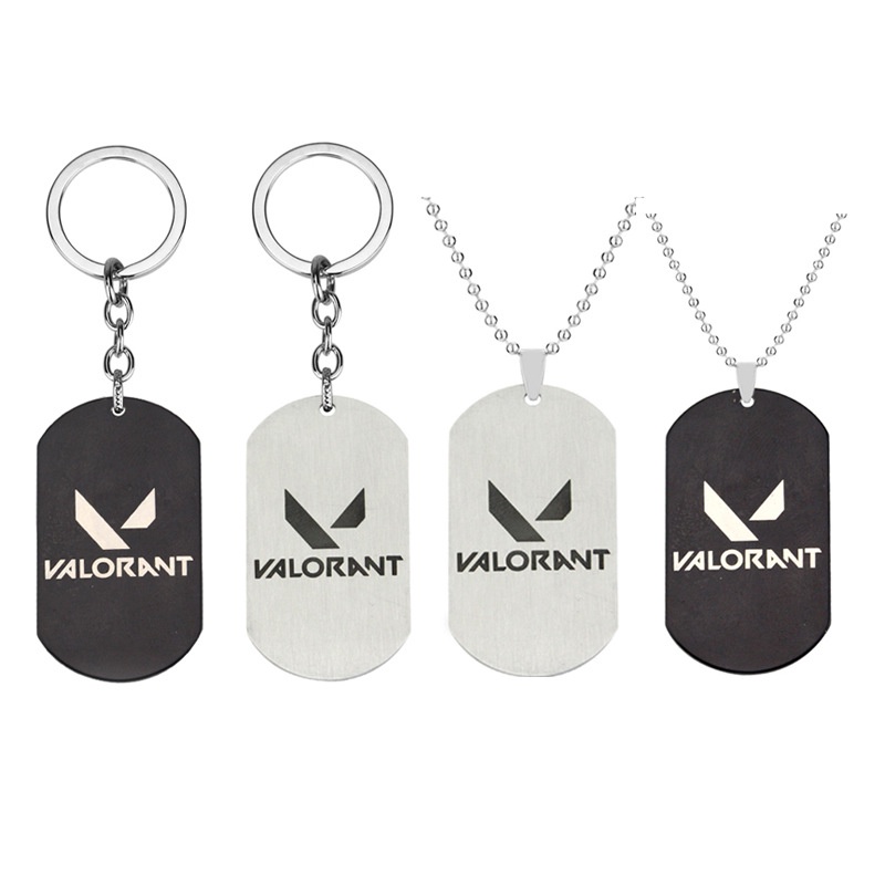 Móc khóa với mặt thẻ logo game Valorant