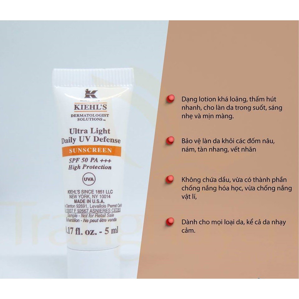 [Có Sẵn - Fullbox 60ML] Kem Chống Nắng Kiehl’s Ultra Light Daily UV Defense Sunscreen (KCN Kiehls)