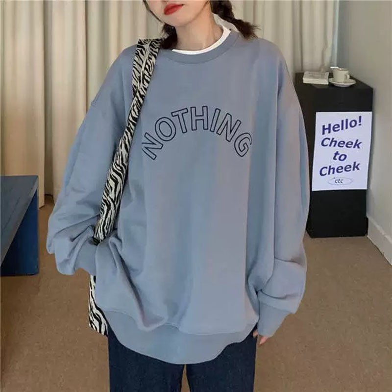 Áo Hoodie Nỉ Bông Không Mũ Thuê Chữ Nothing Mẫu Mới M064 -Violet_Store