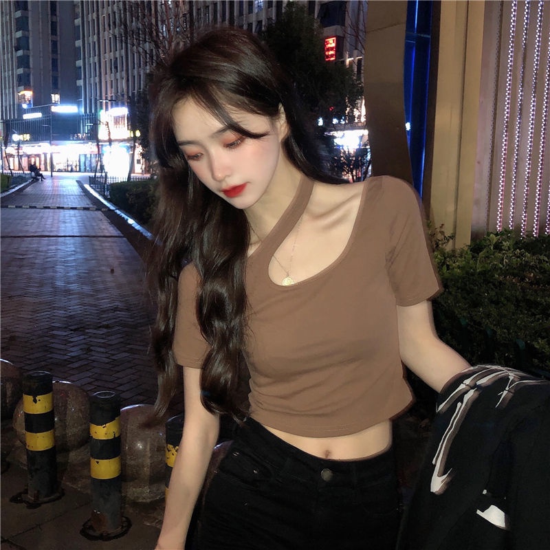 Áo Croptop Ngắn Tay Thời Trang Mùa Hè Gợi Cảm Dành Cho Nữ