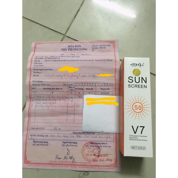 Kem chống nắng, xịt chống nắng toàn thân Sun creen V7 Hàn Quốc ( 200ml) chống nước không bết dính kem - Soleilshop