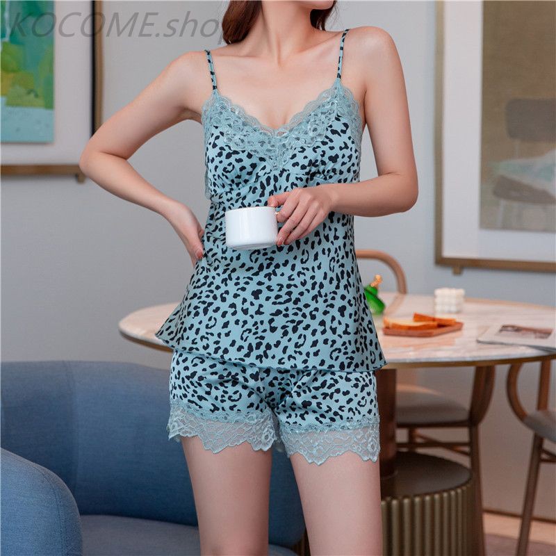 Đồ ngủ lụa satin 2dây quần đùi sexy hàng QUẢNG CHÂU siêu đẹp mềm mại gợi cảm 3mẫu phối ren tinh tế đồ nữ đồ ngủ da beo