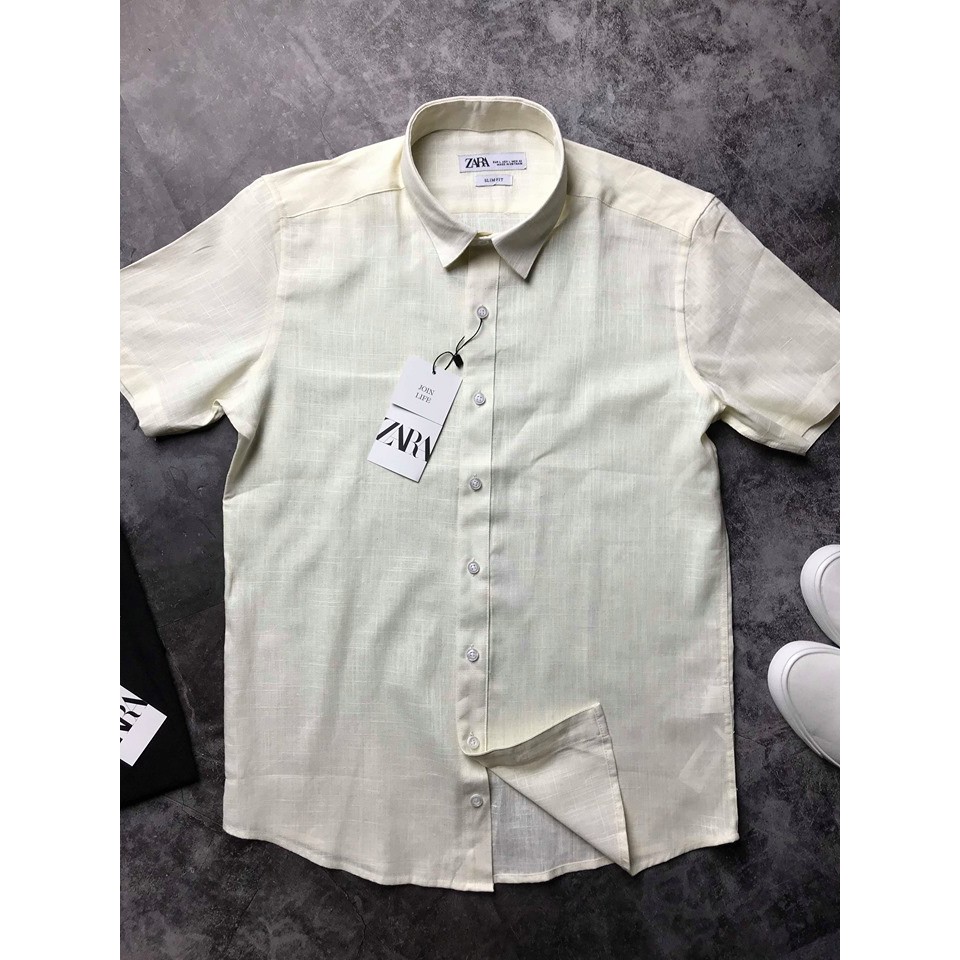 Áo Sơmi Đũi Cổ Bẻ Tay Ngắn | BigBuy360 - bigbuy360.vn