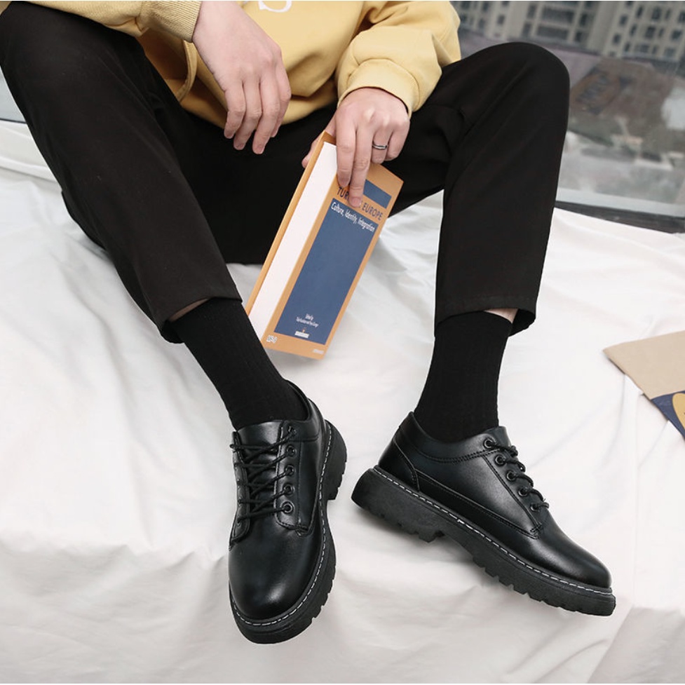 (VIDEO THẬT HÀNG TUYỂN CHỌN)  Giày Bốt giày buộc dây dr martens Dr 302 thấp cổ tăng chiều cao 5 cm