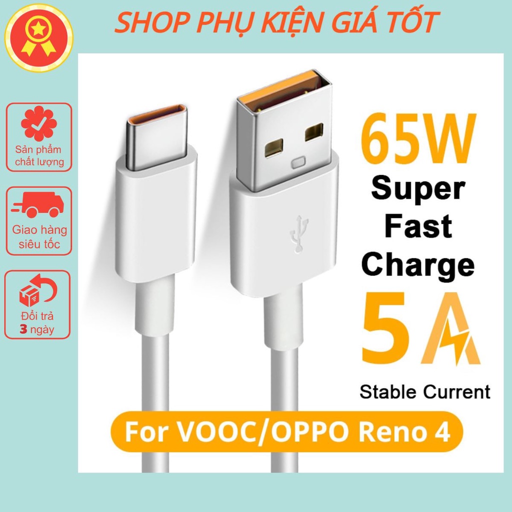 Dây cáp sạc nhanh Type-C 65W 6.5A cho Oppo Realme X 5 6 X50 X3 X5 Pro X50T V5 C3,...