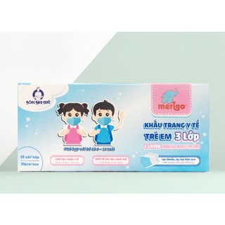 Khẩu trang trẻ em 3 lớp Bông Bạch Tuyết hộp 30 cái cho trẻ từ 6-11 tuổi