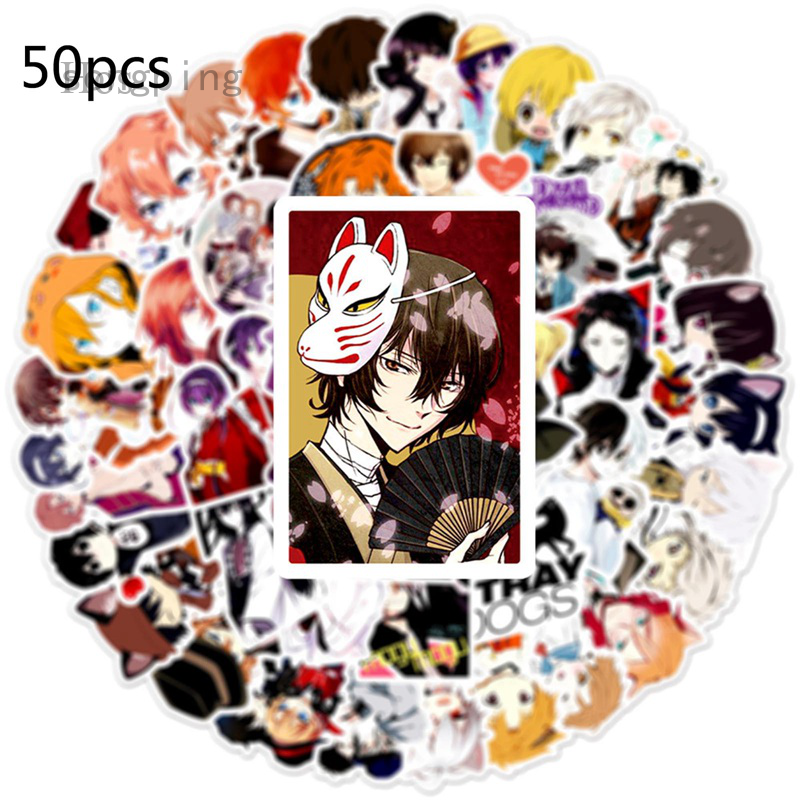 Set 50 miếng dán họa tiết Bungo Stray Dog Dazai Osamu