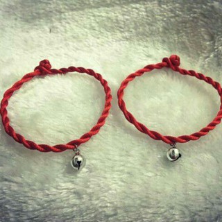 (2 cái) Vòng tay cặp chỉ đỏ may mắn mặt hình chuông bạc loại xịn (ảnh thật)