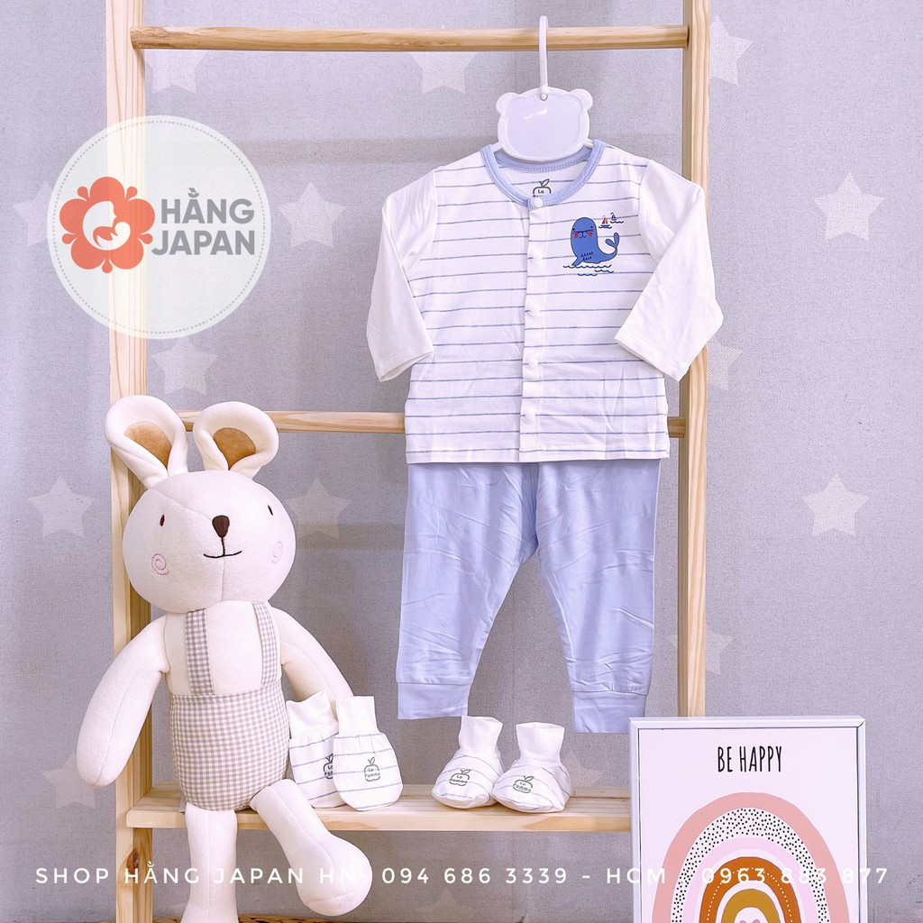 La Pomme Bộ Dài Tay  Cúc Giữa Sư Tử Biển SLS184 - Xanh- Hồng cho bé