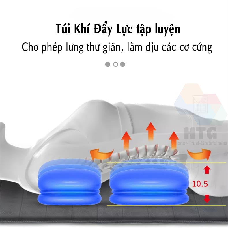 Nệm massage toàn thân Leerkang LEK918F hỗ trợ túi khí, hồng ngoại, gối có thể tháo rời, phù hợp các chiều cao khác nhau