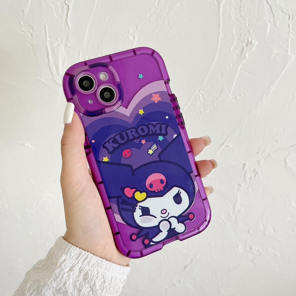 Ốp Điện Thoại Họa Tiết Kuromi and Melody Dễ Thương Thời Trang Chống Sốc