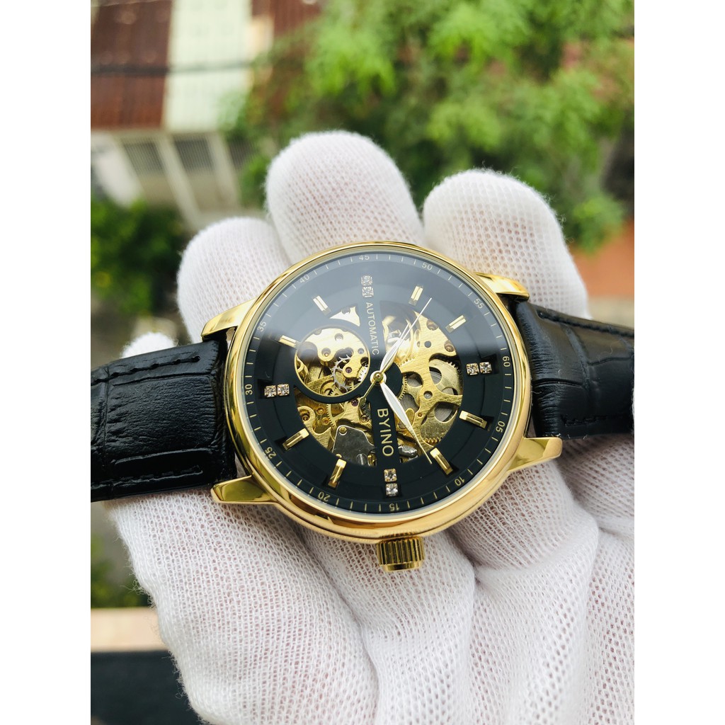 Đồng hồ nam cơ BYINO52 chính hãng dây da cao cấp (tặng kèm hộp đồng hồ) | BigBuy360 - bigbuy360.vn