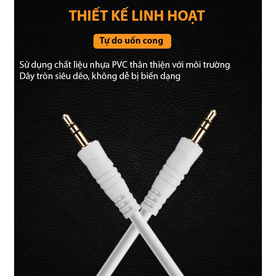 Dây 3.5mm 2 Đầu Đực Stereo Chính Hãng JSJ - Jack 3.5 2 Đầu Chất Lượng Cao - Dây Loa 2 Đầu 3.5 Lỗi 1 Đổi 1 Trong 7 Ngày