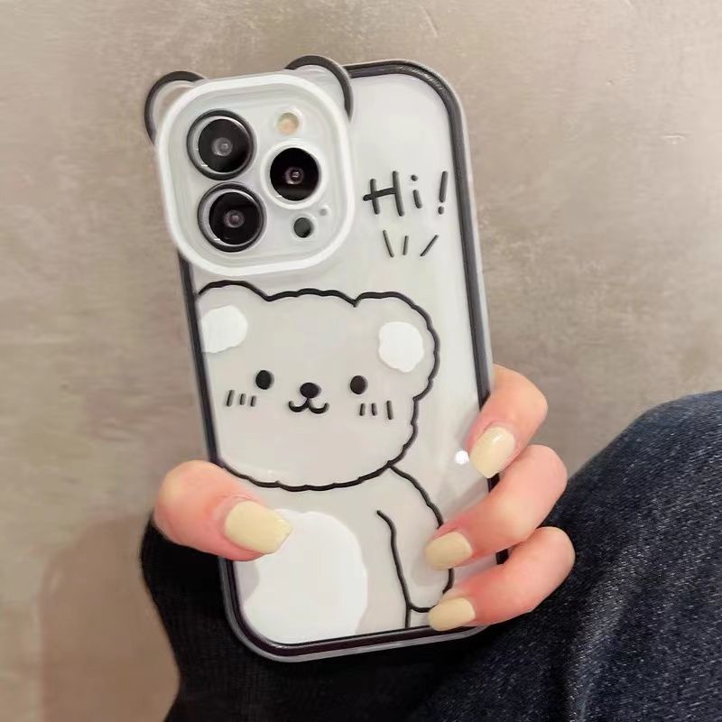 Ốp Điện Thoại Silicon TPU Mềm Trong Suốt In Hình Gấu Dễ Thương Cho IPhone 13 12 11 13 Pro 11 Pro XS Max X XR 8 7 6 6S Plus