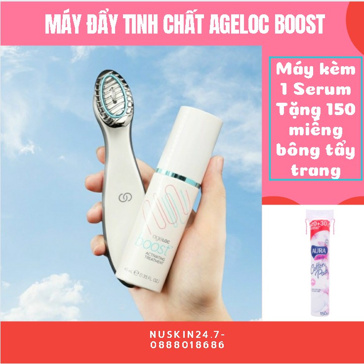 AGELOC BOOST Máy Đẩy Tinh Chất Căng Bóng Sáng Da Tức Thì Sau 2 Phút - Tặng Ngay 150 Miếng Bông Tẩy Trang