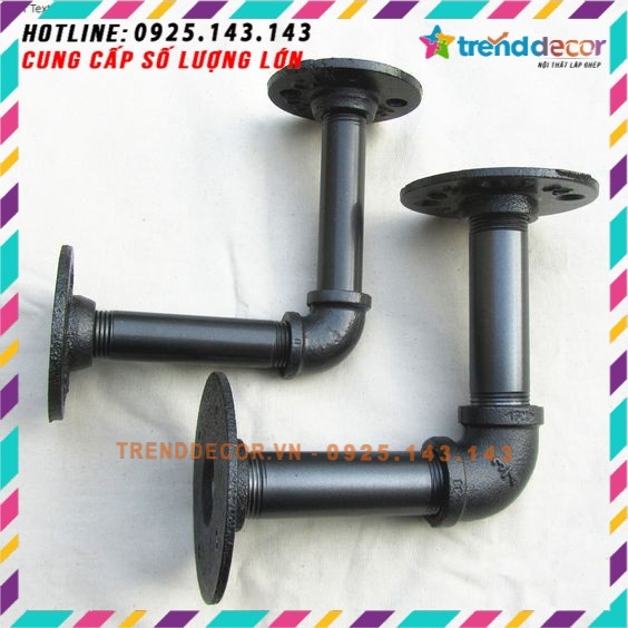 Bộ khung đỡ ván bằng ống nước sắt lắp ráp Kệ treo gắn tường gỗ kệ ống nước kiêm giá treo quần áo