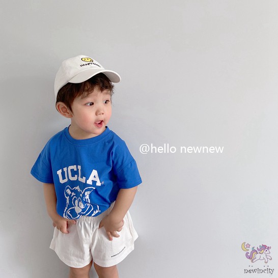 Áo thun ngắn tay họa tiết hoạt hình và quần short thời trang hàn quốc dành cho bé
