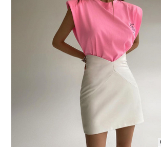 Chân Váy Da Pu Lưng Cao Màu Trơn Thời Trang Cho Nữ | BigBuy360 - bigbuy360.vn