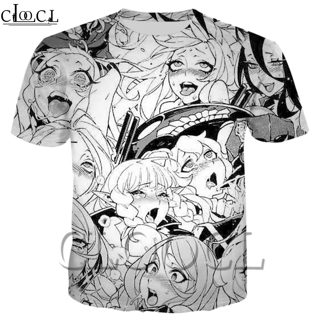 Áo Thun Cổ Tròn In Hoạ Tiết Ahegao Hentai 3d Thời Trang