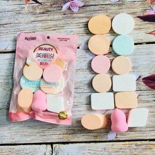 Mút trang điểm, makeup, gói 13 bông phấn trang điểm