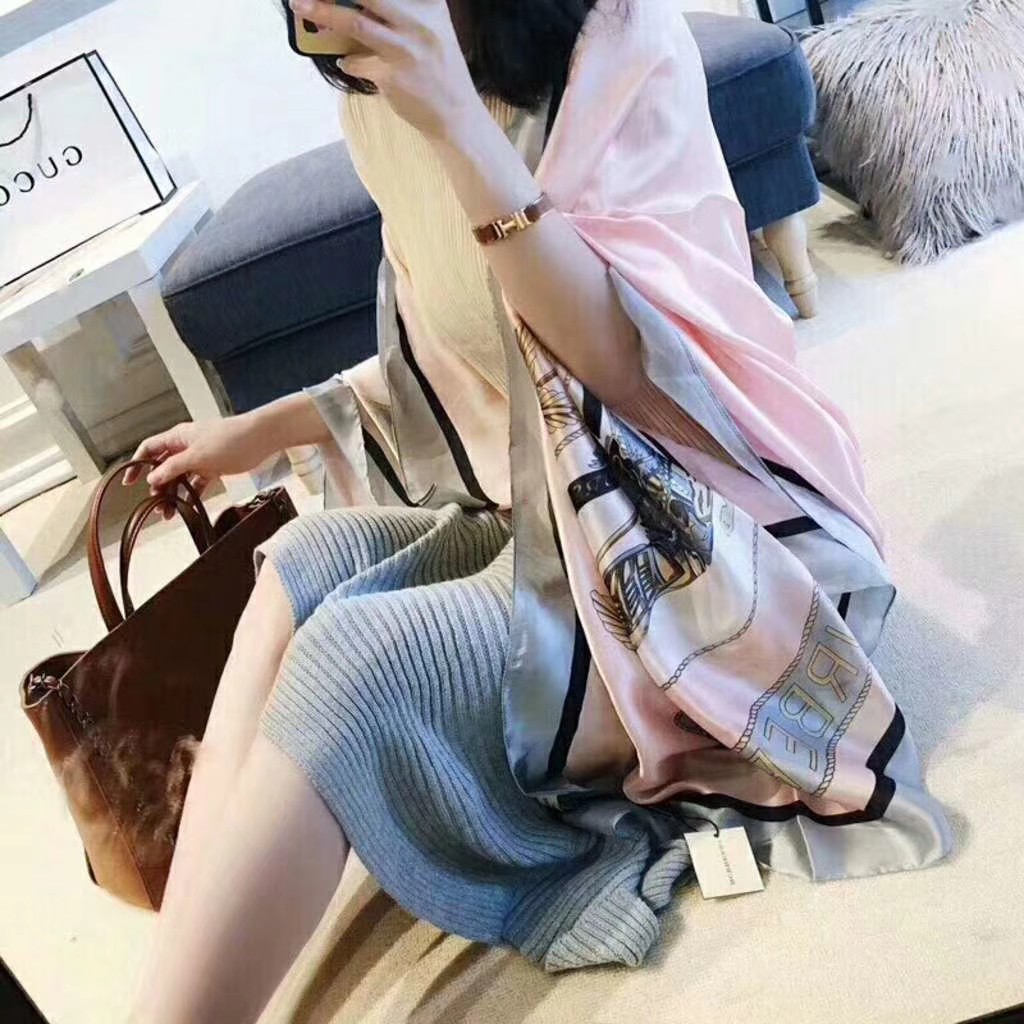 Khăn Choàng Lụa In Họa Tiết Thời Trang Chất Lượng Cao Cho Nữ