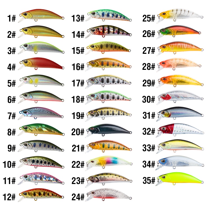 Mồi câu cá tokushima 3D bằng nhựa có 35 màu 5g / 5cm