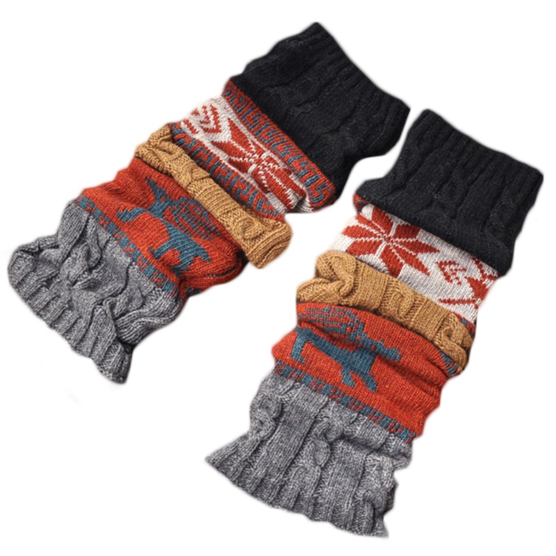 Youyo Vớ Dệt Kim Giữ Ấm Chân Họa Tiết Bông Tuyết Tuần Lộc Giáng Sinh Mùa Đông Cho Nữ Cuf