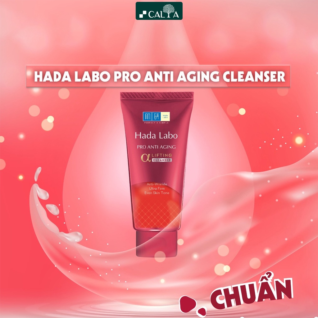 Sữa Rửa Mặt Hada Labo Màu Đỏ Chuyên Biệt Chống Lão Hóa, Làm Mịn Da - Hada Labo Pro Anti Aging α Lifting Cleanser 80g